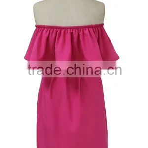 Best Selling Desinger off Shoulder Dress With Waistband Many Colors Good Quality Made in China thumbnail-2