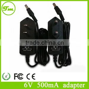 6V 500mA AC DC POWER SUPPLY MAINS ADAPTRR WITH EUROPEAN TRAVEL POWER ADAPTER thumbnail-1