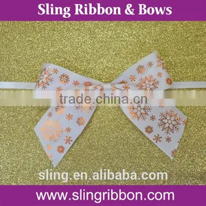 Gold Foil Satin Ribbon Bow For Gift Packaging thumbnail-1