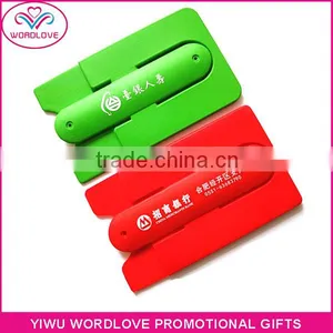 Hot Sell Custom Printing Silicone Smart Wallet With Strong 3M Adhesive Sticker Phone Stand for Promotion thumbnail-6