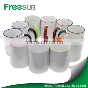 Sunmeta11oz Sublimation Blank Ceramic Color Rim Handle Mug (SKB02) thumbnail-1