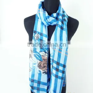 Fashion Pretty 100% Raw Silk Scarves for Ladies thumbnail-1
