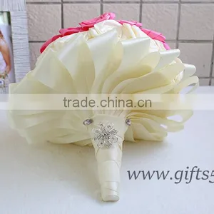 Custom Made Lovely Pink White Wedding Bouquet in Handmade thumbnail-2
