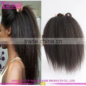 Virgin Kinky Straight Hair Weave Human Hair Mongolian Kinky Straight Hair thumbnail-1
