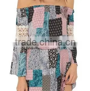 Women's Casual Butterfly Sleeve Floral Print Chiffon Dress thumbnail-5