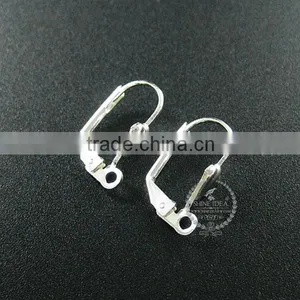 12*6mm Silver Plated Shell Simple Lever Back Earrings Hoop Base Settings Loop Supplies 1702072 thumbnail-1