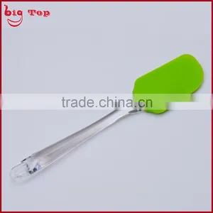 BT0198 9.84" Silicone Butter Scraper With Transparent pp Handle Spatulas Ice Scraper Silicone Bowl Scraper Spatulas thumbnail-2