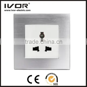 2016 New Design IVOR Aluminum uk Usb Wall Socket With 2 Usb Port Good Reputation Cool South Africa Wall Socket Switch thumbnail-2