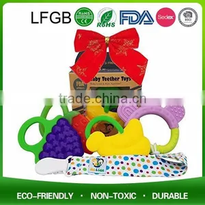 China Manufacturer BPA Free Food Grade Soft Giraffe Teether Silicone Baby Teether Chew Beads for Baby thumbnail-1