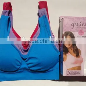2015 Seamless Mutiple Colors Comfortable Yoga /sports Bra With Padding 1 Set (3pcs) thumbnail-4