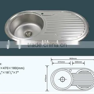 90*47CM Undermout Round Bowl Stainless Steel Kitchen Sink thumbnail-2