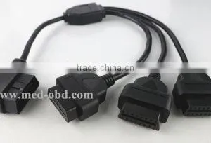 Right Angle J1962M to 3-J1962F, Splitter OBD2 Cable 1 to 3, 1ft thumbnail-1
