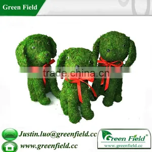 Dog Plant Fiber Frame Topiary With Moss thumbnail-1