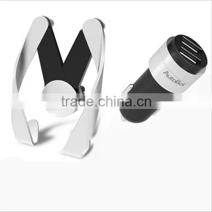 Smart Dual USB Car Charger & Car Holder For All Mobile Phones Intelligent Driver Assistant Sets thumbnail-1