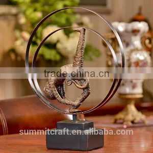 European Vintage Resin Bronze Monkey Statues thumbnail-2