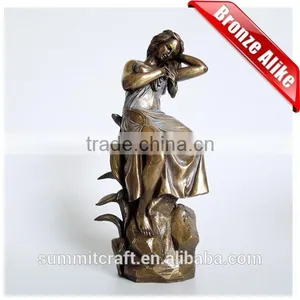 Bronze Alike Lady Statue Resin Sexy Lady Figurine thumbnail-1