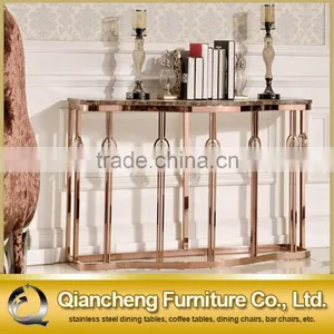 Marble Gold Console Table Stainless Steel Legs thumbnail-4