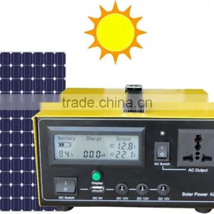 Portable LCD Solar Power System With External Battery and DC/AC Outputs thumbnail-1