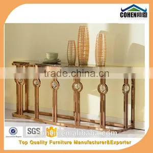 Royal Luxury Golden Stainless Steel Hotel/living Room Furniture Coffee/center Table B818G thumbnail-4
