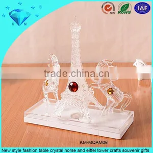 New Style Fashion Table Crystal Horse and Eiffel Tower Crafts Souvenir Gifts thumbnail-1