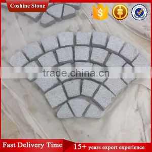 Fan Shape Stone Pavers Outdoor Grey Paito Mesh Back Pavers thumbnail-1