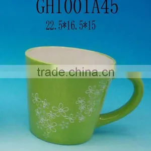 Cupulate Green Ceramic Flower Pot thumbnail-1