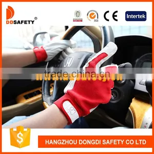 DDSAFETY Pig Leather Gloves With Cotton Back Safety Gloves thumbnail-1