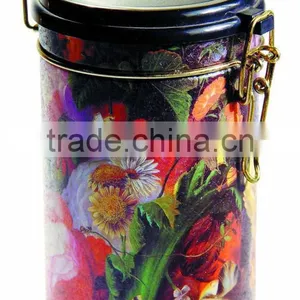 Round Coffee Tin With Clip Lid thumbnail-1