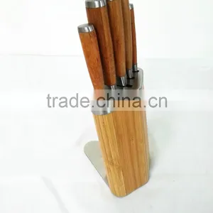2015 New Product 6pcs Bamboo Handle Knife Set thumbnail-2
