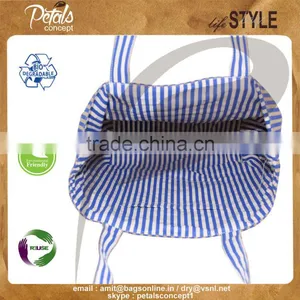 Stripe Print Reversible Grocery Bag thumbnail-5