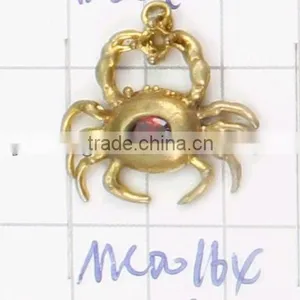 Copper Spider Shaped Pendant With Red Zircon thumbnail-1