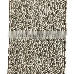 High Quality Nepal Handmade Stone Pebble Design Rectangular Felt Ball Carpets/rugs thumbnail-1