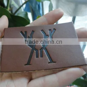 2017 Fashion Design High Quality Custom Brown Leather Patch thumbnail-3