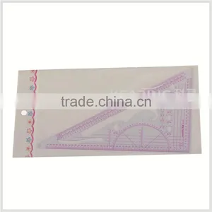 Kearing Triangular Plastic Scale Rulers 1/3 &1/4 &1/5 Sanwich Line Scale With a Protractor for Fashion Designing #8345 thumbnail-6