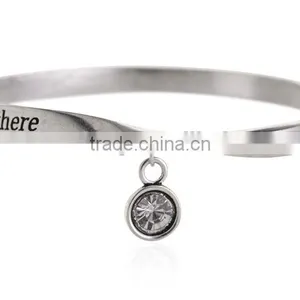 Custom Twist Words Logo Bangle Mix Diy Small Tags Charm Bangle Cheap Metal Bangle Free Sample thumbnail-4