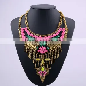 Latest Vintage Tribal Alloy Resin Fashion Beaded Jewelry Necklace thumbnail-1