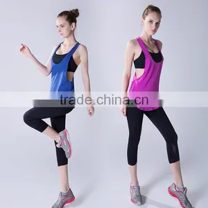 Summer Yoga Vest Sleeveless Solid Color Looser Gym Sport Shirts Women Fitness Gym Tank Tops thumbnail-3