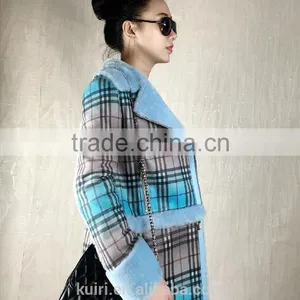 Autumn Winter New 2016 Slim Short Women's Full Pelt Wool Sheep Shearing Real Fur Coat Thick Outerwear Coats Women Jacket Hot thumbnail-2