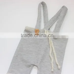 Baby Bodysuit Baby Suspenders Soft Plain Baby Rompers thumbnail-2