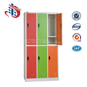 Customized Colorful Dressing Room 6 Door Steel Wardrobe Staff Lockers thumbnail-2