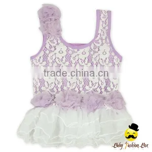 Kids Purple Ruffle Diaper Little Girl Breathable Cotton Swimwear Beach Shorts thumbnail-2