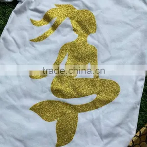 Baby Girls Boutique Clothing Girls Mermaid Outfits Summer Clothing Shorts With Matching Headband thumbnail-2