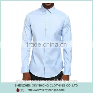 60/40 Cotton/polyester Blended Fabric Mens Custom Made Dress Shirt thumbnail-1