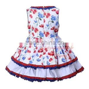 Girls Double Ruffle Dress Kids Frock thumbnail-3