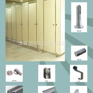 Stainless Steel Accessories HPL Toilet Cubicle Partition thumbnail-1