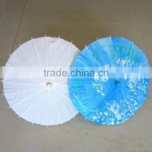 Asian Style Elegant Mini Handcrafted Wooden White Paper Umbrella thumbnail-3