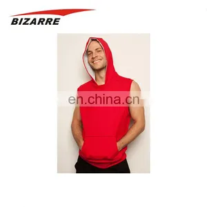 Manufacturing Dry Wicking Customized Logo Sleeveless Bodybuilding Hoodie thumbnail-1