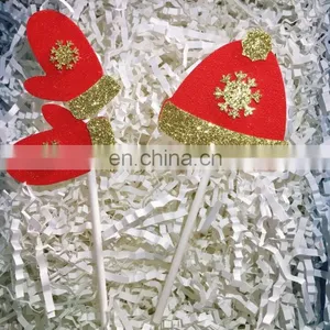 Cute Mittens With Snowflakes Hat Cupcake Toppers Christmas Cake Decoration thumbnail-1