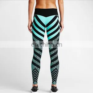 Yihao 2016 Ladies Custom Sports Gym Trade Tight Print Contrast Yoga Legging Womens Tights Fitness Tights Womens Pants 2016 New thumbnail-2