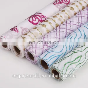Beautiful Dress Design Grid Spraying Organza Fabric thumbnail-3